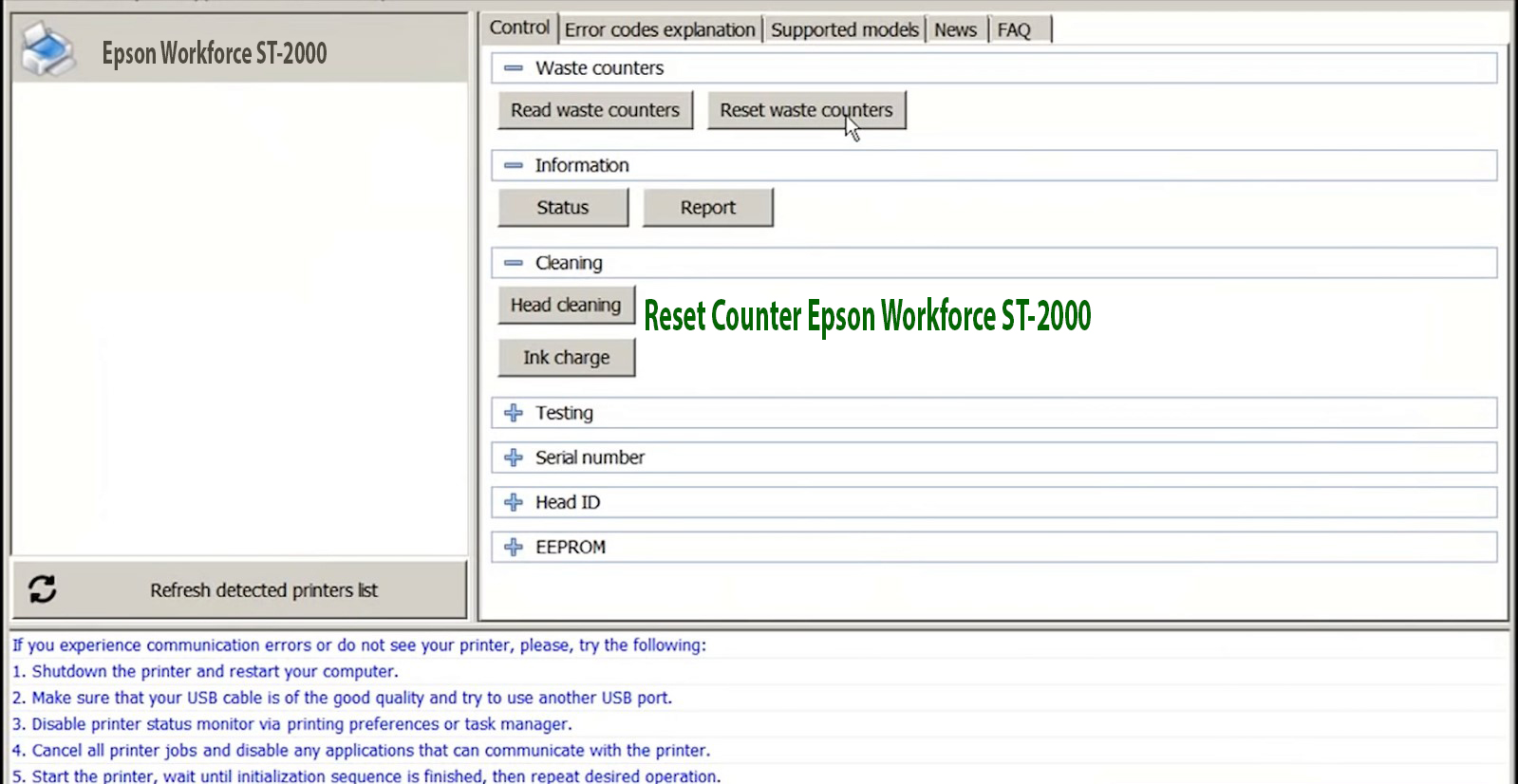 Reset Epson Workforce ST-2000 Step 3